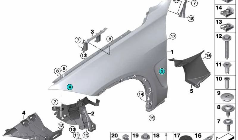 Soporte módulo izquierdo OEM 51647294543 para BMW F15, F85, F16, F86. Pieza original BMW.