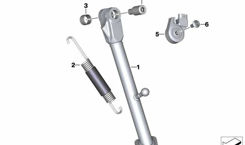 Pata de cabra / Caballete lateral OEM 46538414452 para BMW Motorrad G 310 R (2016-2026) y G 310 RR (2022-2026). Original BMW Motorrad.