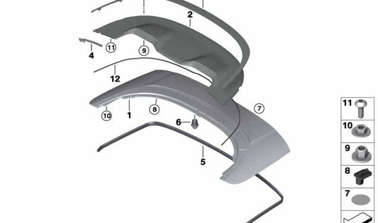 Ruban d'étanchéité OEM 51177478391 pour BMW F91, G14. BMW d'origine.