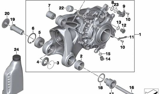 Engranaje angular trasero OEM 33117726893 para motos BMW R 900 RT, R 1200 RT. Original BMW Motorrad.
