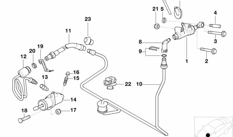 Tubería de embrague OEM 21526753019 para BMW Z8 (E52). Original BMW.
