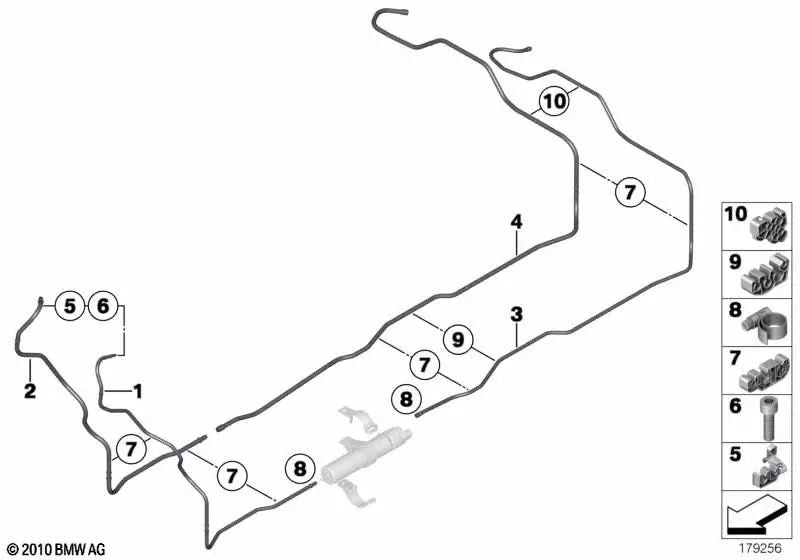 Front return pipe for BMW F01, F01N, F02, F02N (OEM 16127186247). Original BMW