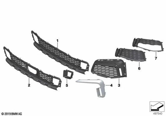 Rechts geschlossener Lufteingangsdeckel für BMW G11N, G12N (OEM 51118076416). Original BMW