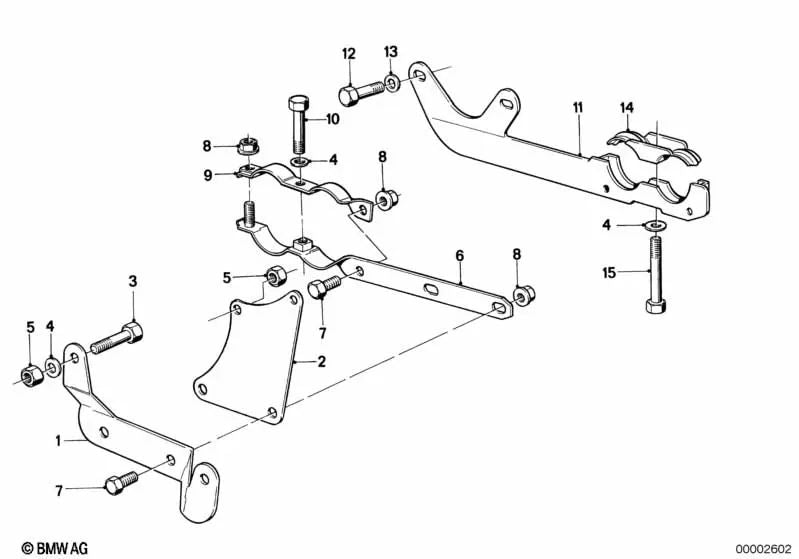 Suporte ao sistema de escape para BMW E21, E12, E28 (OEM 18211246168). BMW original