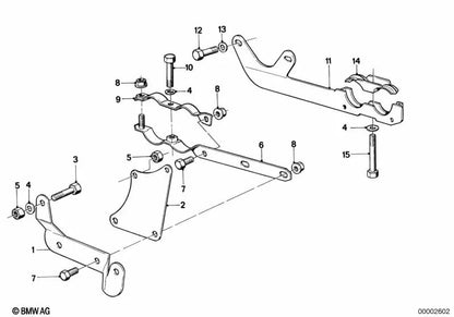 Suporte ao sistema de escape para BMW E21, E12, E28 (OEM 18211246168). BMW original