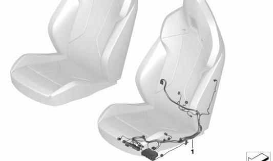 Fiação do assento direito do OEM 61128716474 para BMW G29. BMW original.