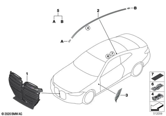 Air Breather Right for BMW G82 (OEM 51138076998). Original BMW