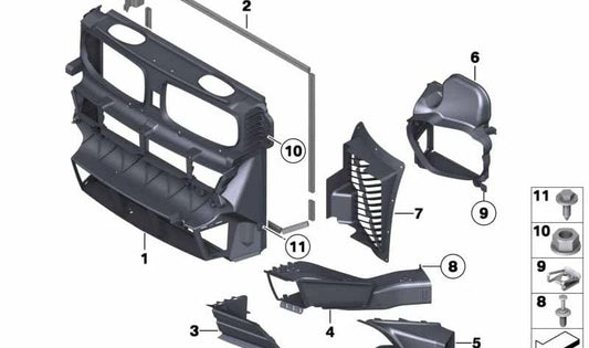 Additional air duct right for BMW E70N (OEM 51748048026). Original BMW