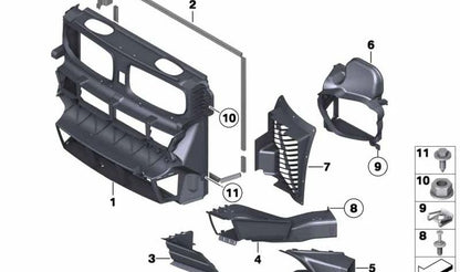 Conducto de aire de freno delantero izquierdo OEM 51747222877 para BMW E70 (X5). Original BMW