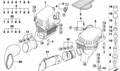 Conducto de admisión OEM 13717521012 para BMW E60, E61. Original BMW.