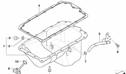 OEM Oil Return Tube 11437525287 for BMW E87, E90, E91. Original BMW.