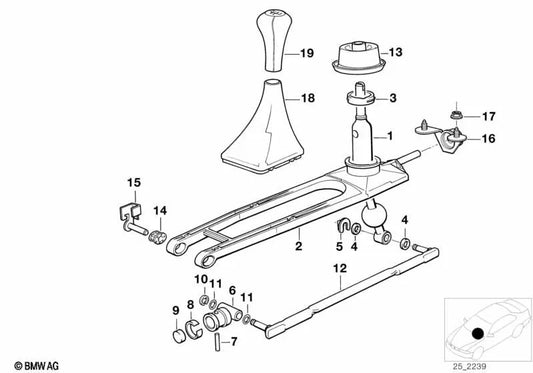Rod à changement droit pour BMW E34 (OEM 25111221992). BMW d'origine