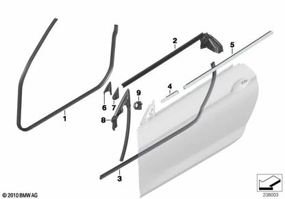 Inner channel cover right for BMW 6 Series F12, F13 (OEM 51337221178). Original BMW.