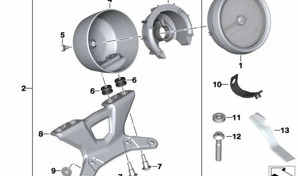 Arandela separadora OEM 63177723678 para BMW Motorrad 3/20, 600, 1600, R nineT (todos los modelos). Repuesto original BMW Motorrad.