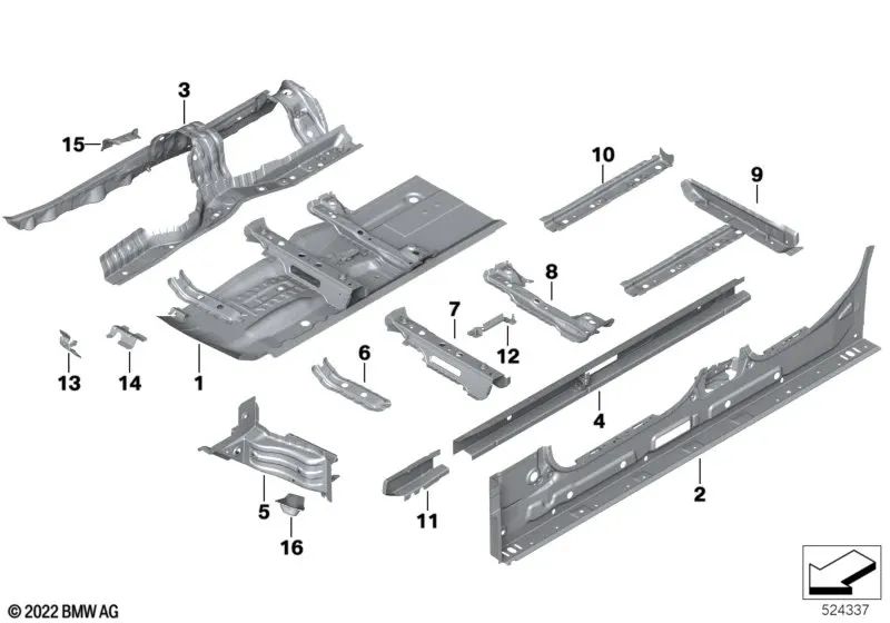 Console di supporto alla trasmissione per la serie BMW 3 G20, G20N, G21, G21N, G80, G81 Serie 4 G22, G23, G26, G82, G83 (OEM 41007487126). BMW originale.