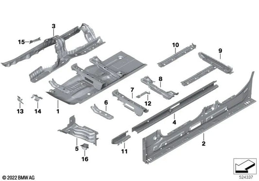 Console di supporto alla trasmissione per la serie BMW 3 G20, G20N, G21, G21N, G80, G81 Serie 4 G22, G23, G26, G82, G83 (OEM 41007487126). BMW originale.