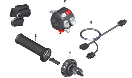 Interruptor combinado izquierdo OEM 61318546313 para motos BMW K1600 GT, K1600 GTL. Original BMW Motorrad.