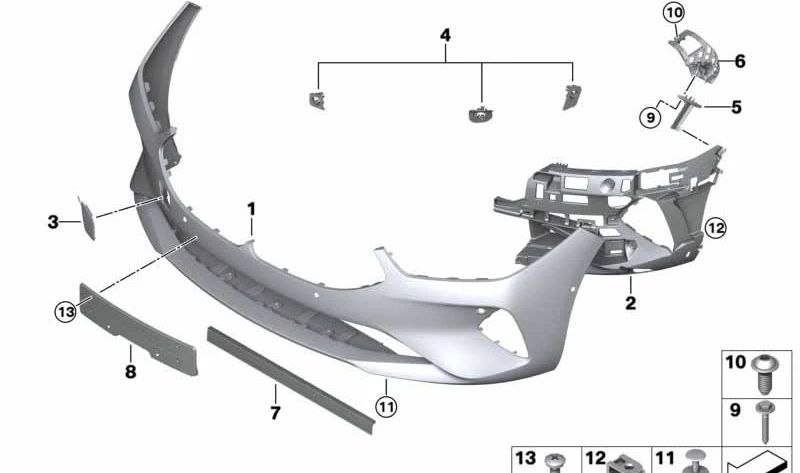 Soporte delantero para sensor de aparcamiento PDC/PMA OEM 51119464593 para BMW G14, G15, G16. Original BMW.