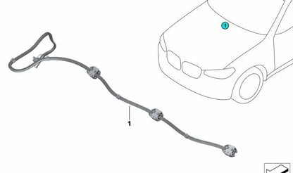 Chaîne Boquillas pour le système de lavage du pare-brise pour BMW X5 F95, G05, G18, X7 G07, XM G09 (OEM 61667434864). BMW d'origine