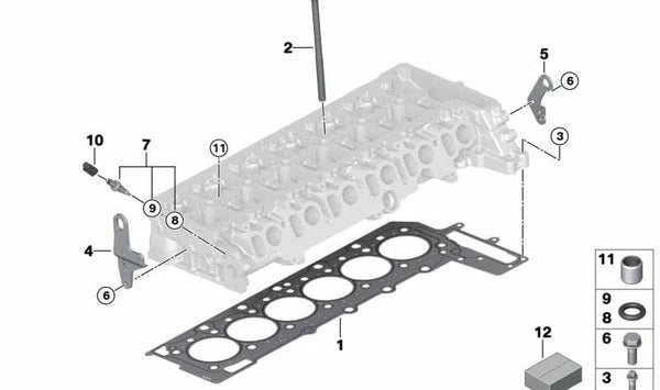Junta de culata sin amianto OEM 11127809756 para BMW E90, E91, E92, E93, F07, F10, F11, F01, F02, E70, E71. Compatible con motores N57. Original BMW.