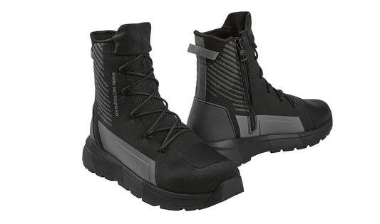 Sapato KnitLite preto para BMW Motorrad, tamanhos 36-48, proteção classe 1, certificação DIN EN 13634:2017. Para BMW. Originais BMW Motorrad.