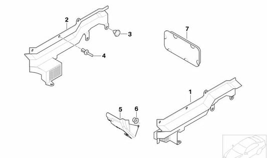 Tapa cubrecables OEM 61138366684 para BMW Serie 5 E39. Original BMW.