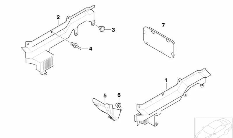 Cubierta de cable lateral delantera izquierda OEM 61138366683 para BMW E39. Original BMW.