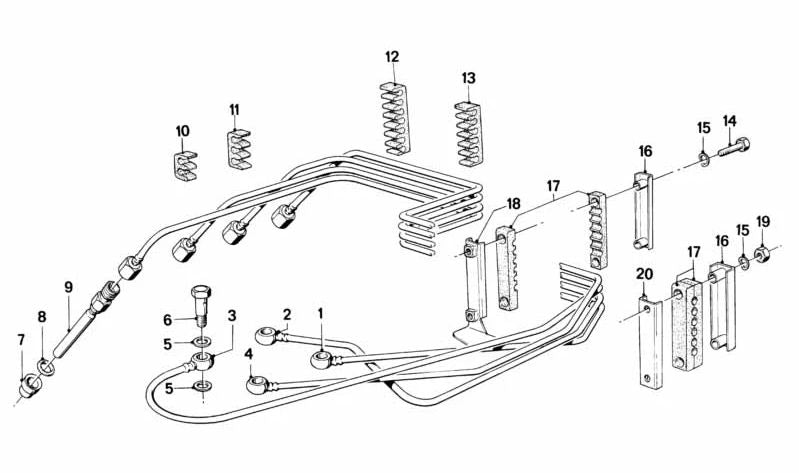 Tubo inyector cilindro 2 OEM 13531262294 para BMW E21 318i y 320i con motor M10. Recambio original BMW.