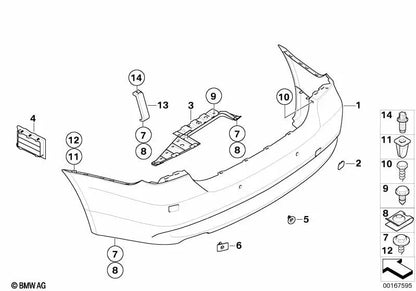 Tapa para remolque para BMW Serie 3 E91 (OEM 51127187555). Original BMW.