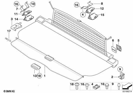 Adaptador direito para BMW E91, E91N (OEM 51477141474). BMW originais.