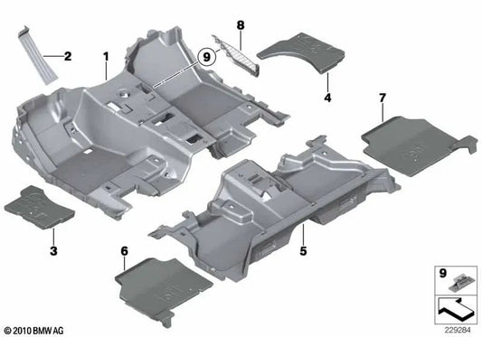 Rear floor liner for BMW F25 (OEM 51477228713). Original BMW