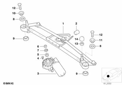 AVVELNADA VITE TESTA PER SERIE BMW 2 F45, F46, 5 E39, E60, E61, 6 E63, E64, 7 E38 Series, E65, E66, X5 E53, E70, F15, X6 E71, F16, Z4 E85, E86 (OEM 07146988521 ). BMW originale