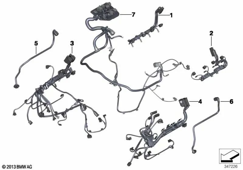Módulo de ignição do chicote elétrico do motor para BMW F10, F06, F12, F13, F01N, F02N (OEM 12517852144). BMW originais.