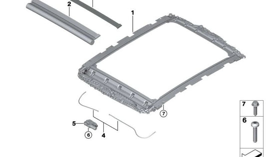 Copertura dello schermo panoramico per BMW G70 Series 7 (OEM 54105A32092). BMW originale