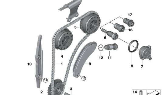 Cadena de distribución OEM 11318648730 para MINI F55, F56, Cabrio F57... y más. Original MINI.