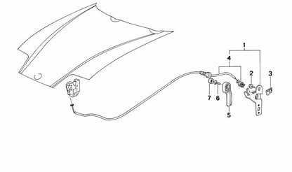 Alavanca de liberação OEM 51238102497 para BMW E34, Z1. BMW originais.