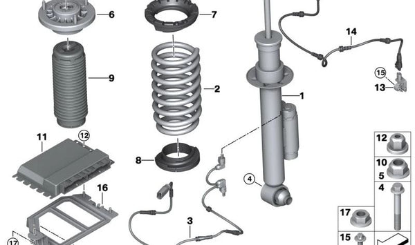 Soporte unidad de control VDP OEM 37146882241 para BMW G15, G16. Original BMW.