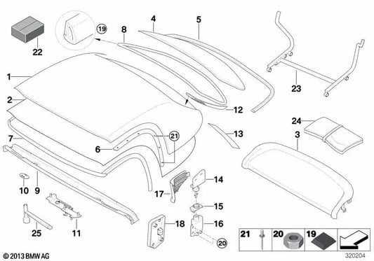 Suporte à grade de saída do ar direito para BMW Z8 E52 (OEM 54217044246). BMW original