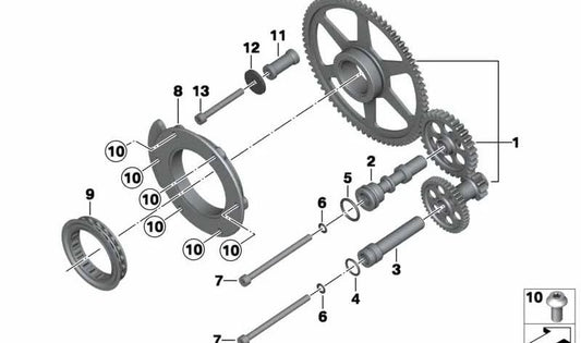 Arandela OEM 11268529970 para motos BMW R1200GS, R1250GS, R1200RT, R1250RT, R1200R, R1250R, R1200RS, R1250RS. Original BMW Motorrad.