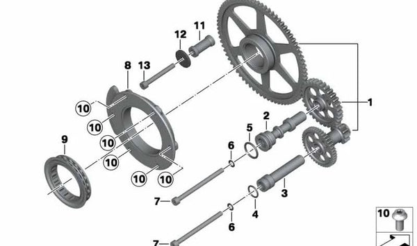 Tornillo M6x80 OEM 07129908692 para BMW Motorrad R 1200 GS, R 1250 GS, GS Adventure y RT (modelos RK50, RK51, RK52). Original BMW Motorrad.