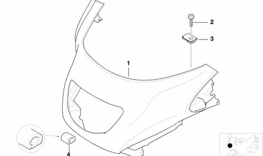 Revestimiento parte superior imprimado OEM 46632307942 para motos BMW K1200LT, K1200RS. Original BMW Motorrad.