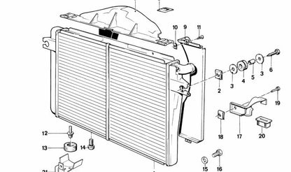 Tuerca OEM 18211176168 para BMW E21, E30, E12, E28, E24, E23. Pieza original BMW.