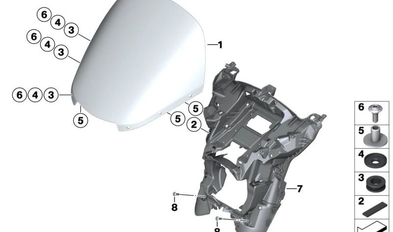 Caperuza OEM 46638504095 para BMW Motorrad R 18 B, R 18 Transcontinental, R 1300 RT. Original BMW Motorrad.