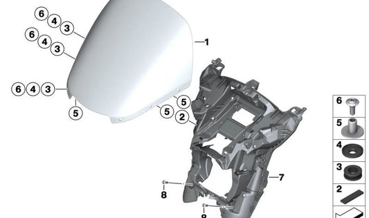 Caperuza OEM 46638504095 para BMW Motorrad R 18 B, R 18 Transcontinental, R 1300 RT. Original BMW Motorrad.