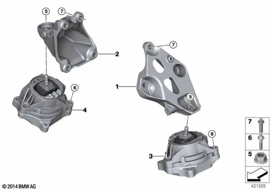 Left Engine Bearing for BMW F20N, F21N, F22, F23, F30, F31, F34, F32, F33, F36 (OEM 22116859411). Original BMW