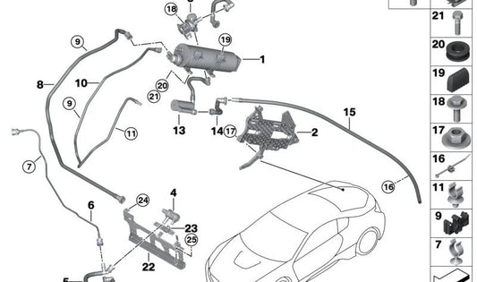 Lavare il condotto dell'aria per BMW I12, I15 (OEM 16137339296). BMW originale