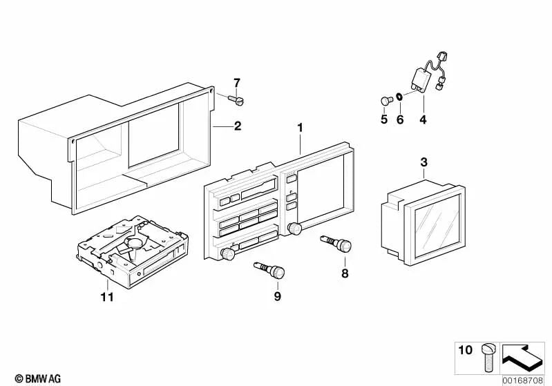 Écran du kit de conversion / navigation pour BMW E39, E38 (OEM 65529184353). BMW d'origine