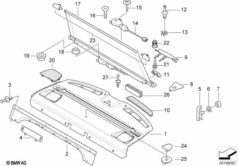 Hinterbalke für BMW E39 (OEM 51468174892). Original BMW