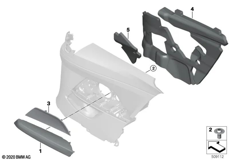 Rear left speaker grille for BMW 4 Series G22, G82 (OEM 51435A11B01). Original BMW.