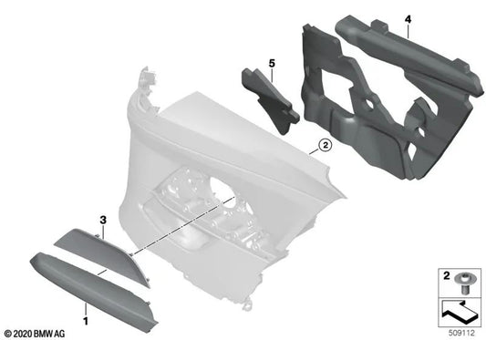 Rear left acoustic felt for BMW G22, G82 (OEM 51435A11B03). Original BMW